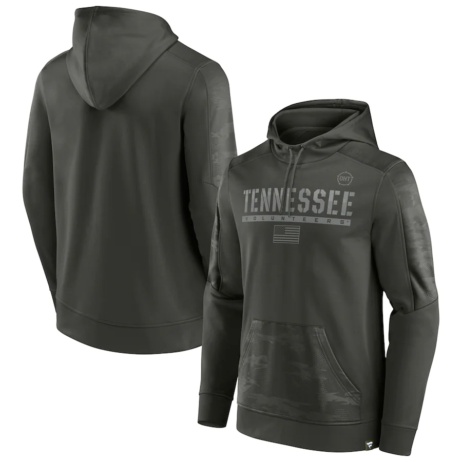 Men's Tennessee Vols Olive OHT Military Appreciation Guardian Pullover Hoodie Men's Tennessee Vols Olive OHT Military Appreciation Guardian Pullover Hoodie